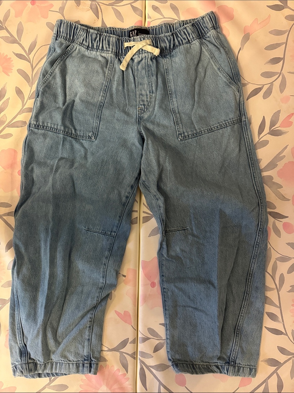 GAP Light Blue Relaxed Denim Crop Jogger